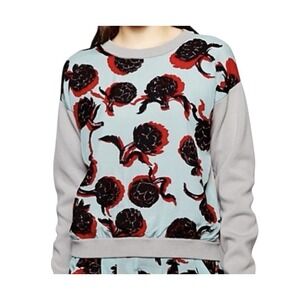 SEE BY CHLOE Sweater Top Womens Medium Pullover Stretch Colorful Designer Floral